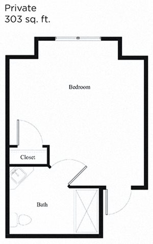 One bedroom One bathroom Floor Plan at Cogir of Vancouver, Vancouver